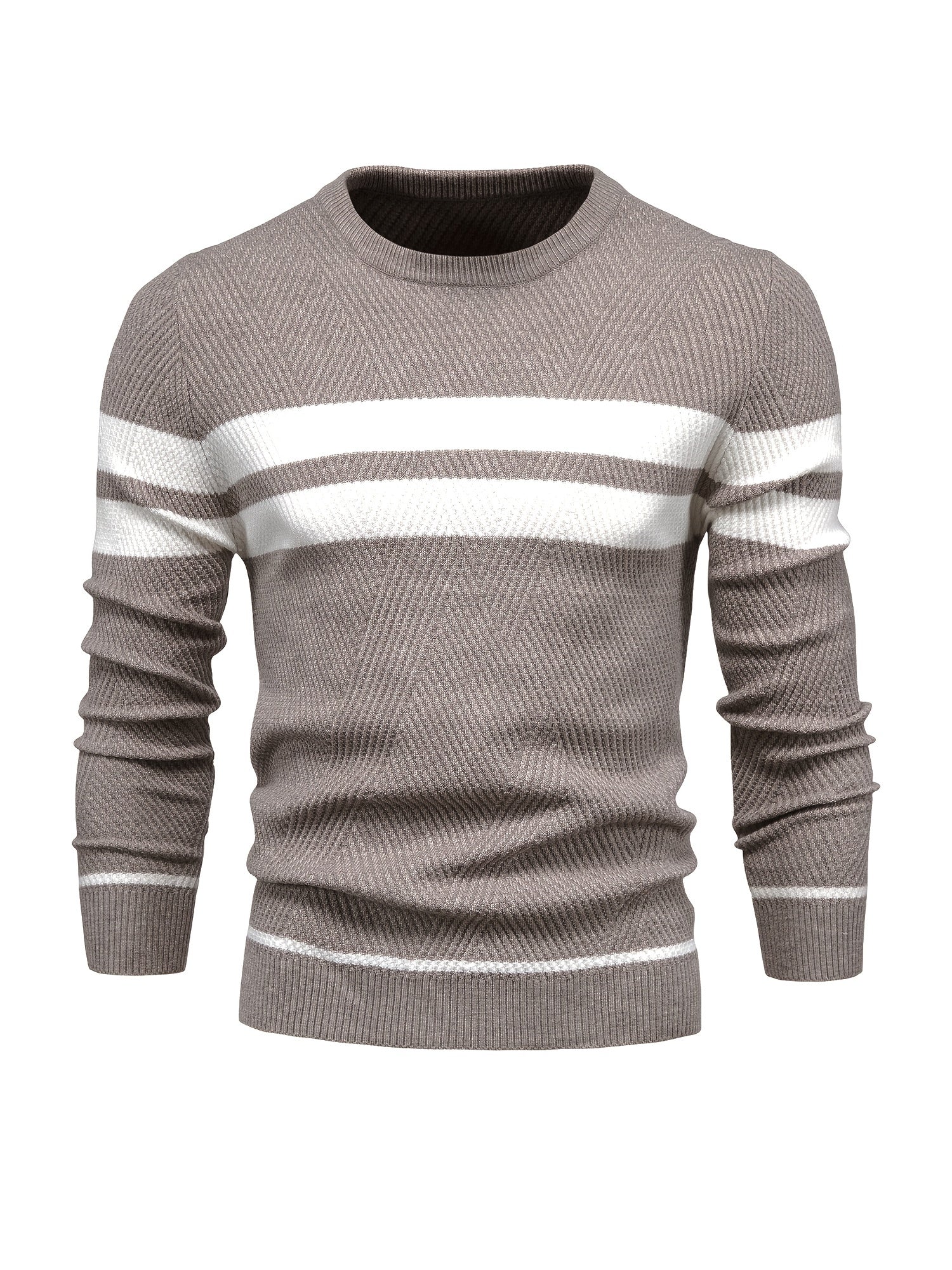 Sweter mêski z dzianiny w paski