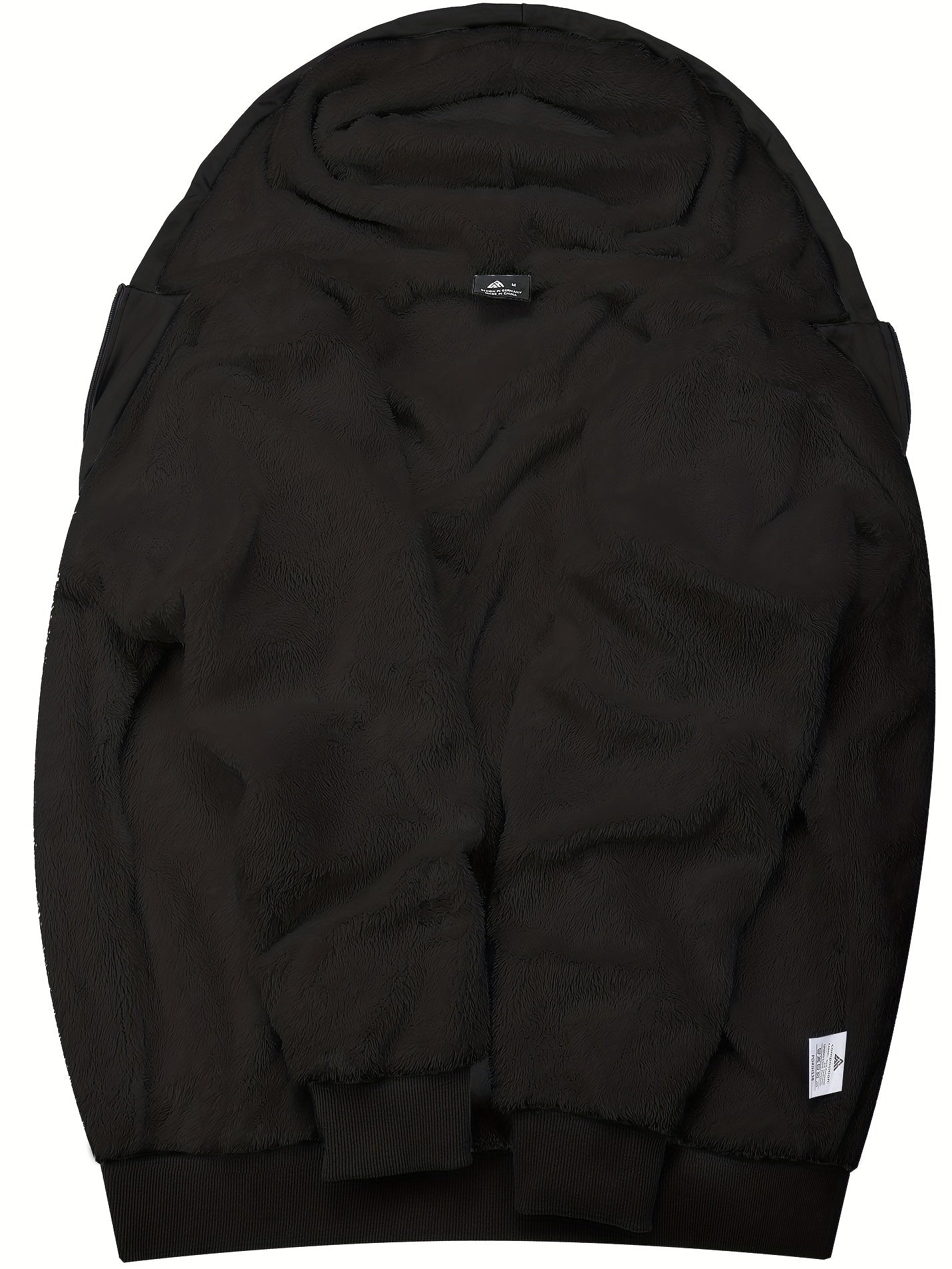 Mêska futrzana bluza z kapturem w paski