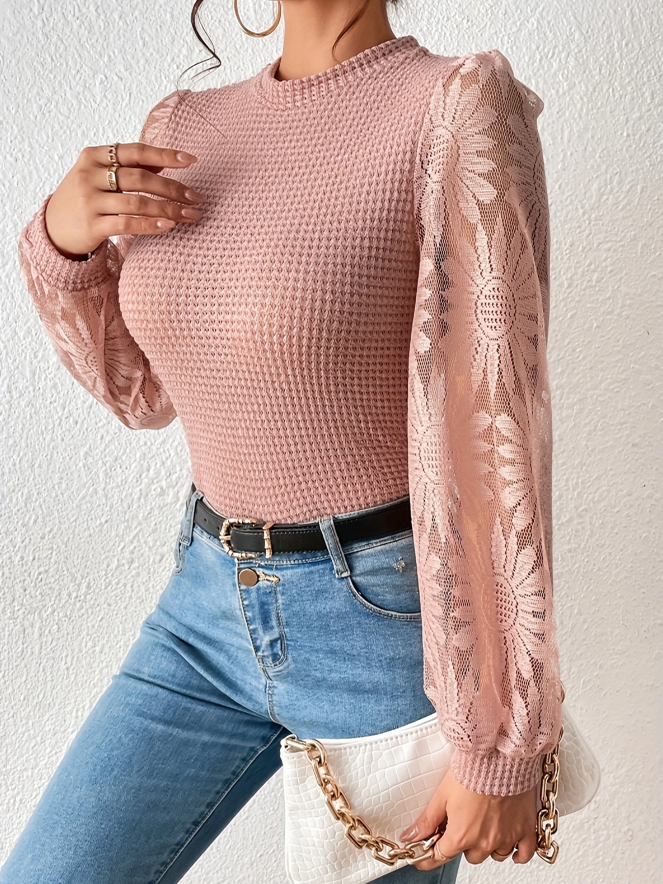 T-shirt z okrągęym dekoltem i kwiatowym nadrukiem