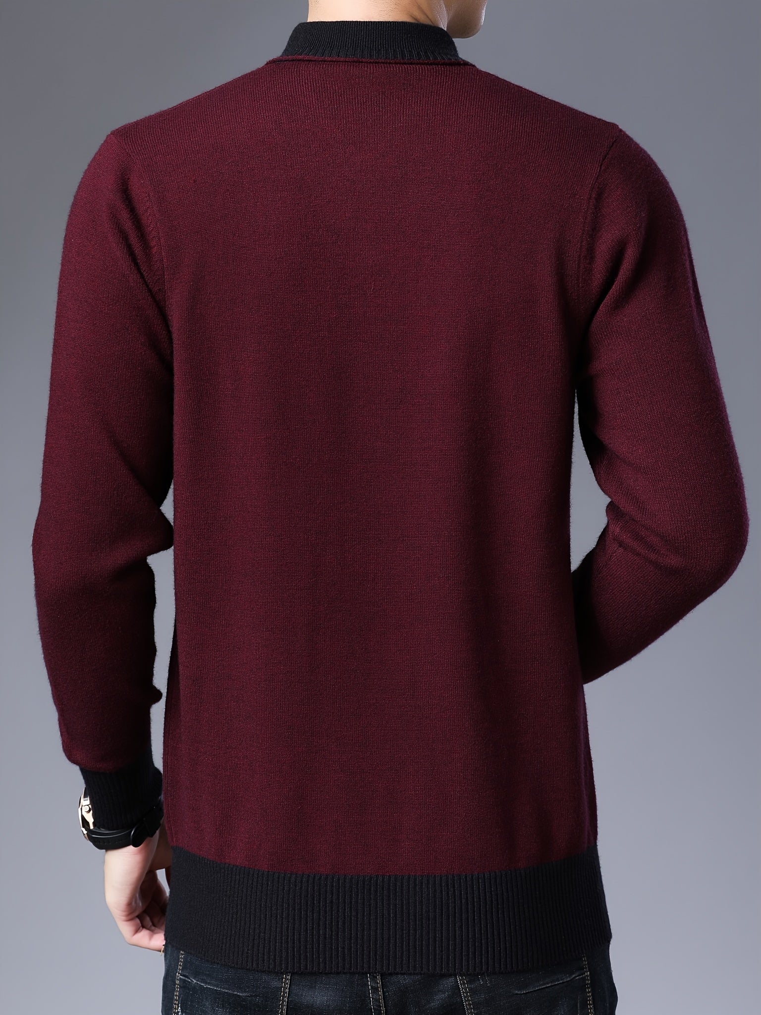 Sweter mêski z szalowym koęnierzem