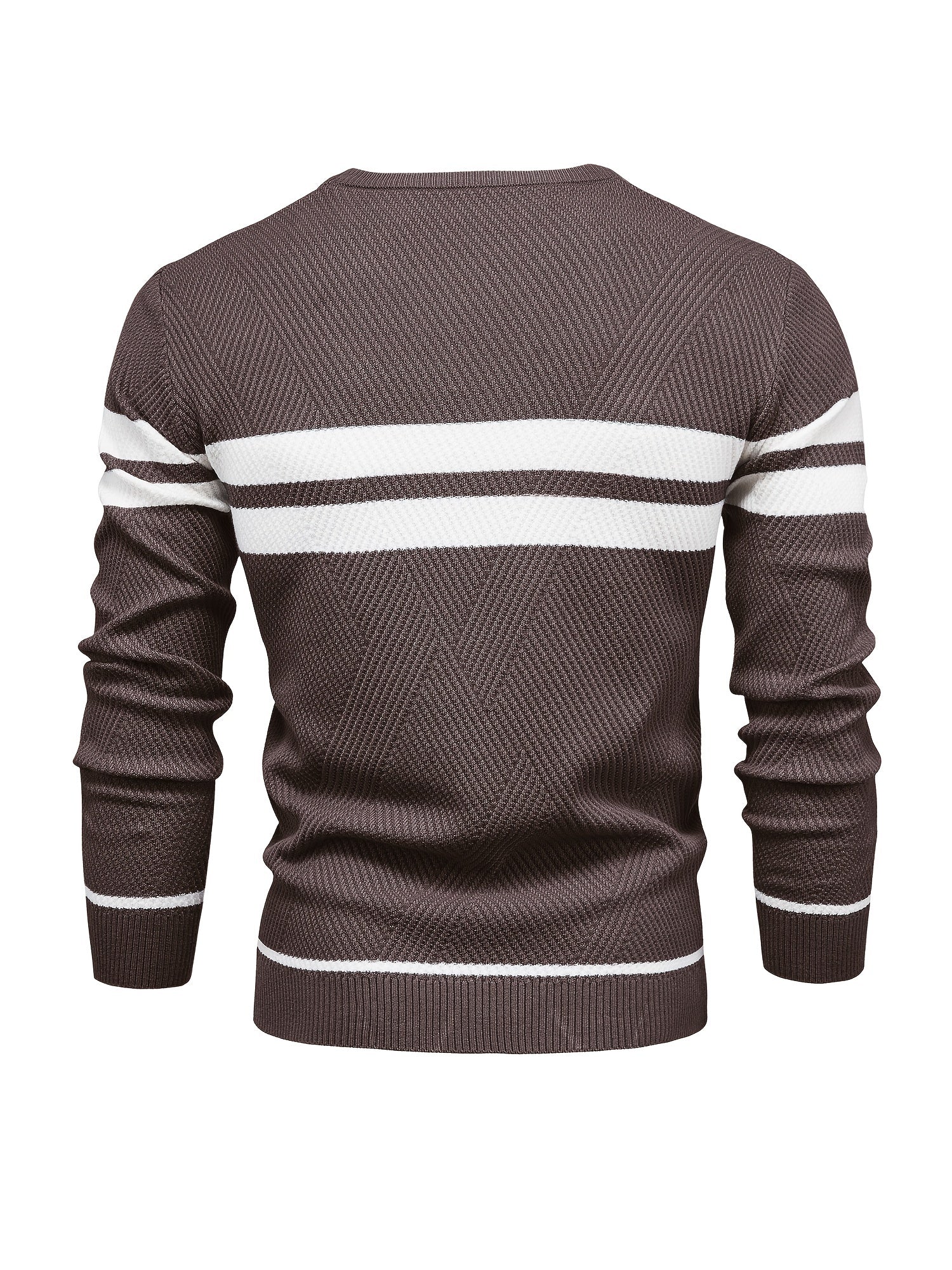 Sweter mêski z dzianiny w paski