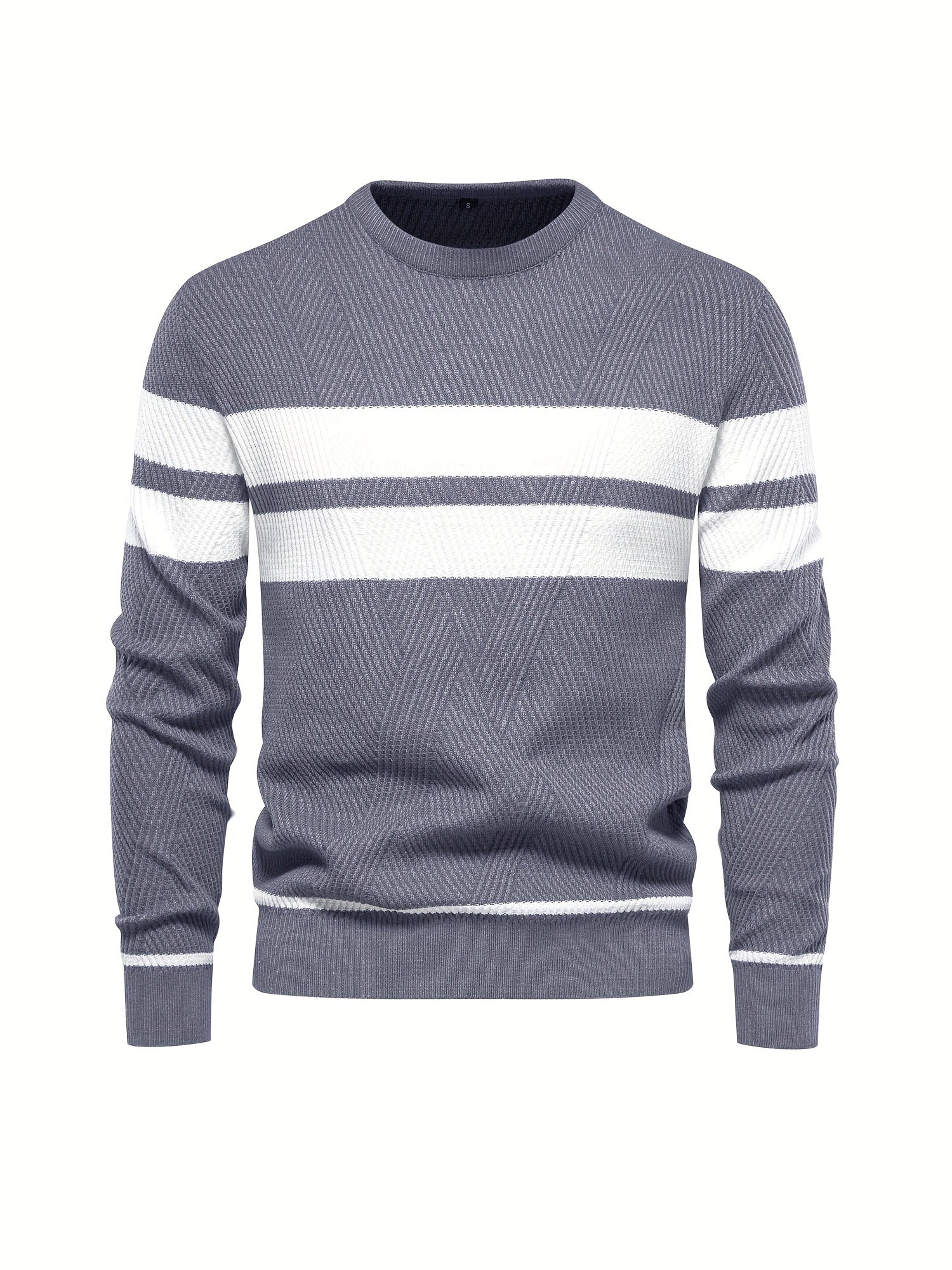 Sweter mêski z dzianiny w paski