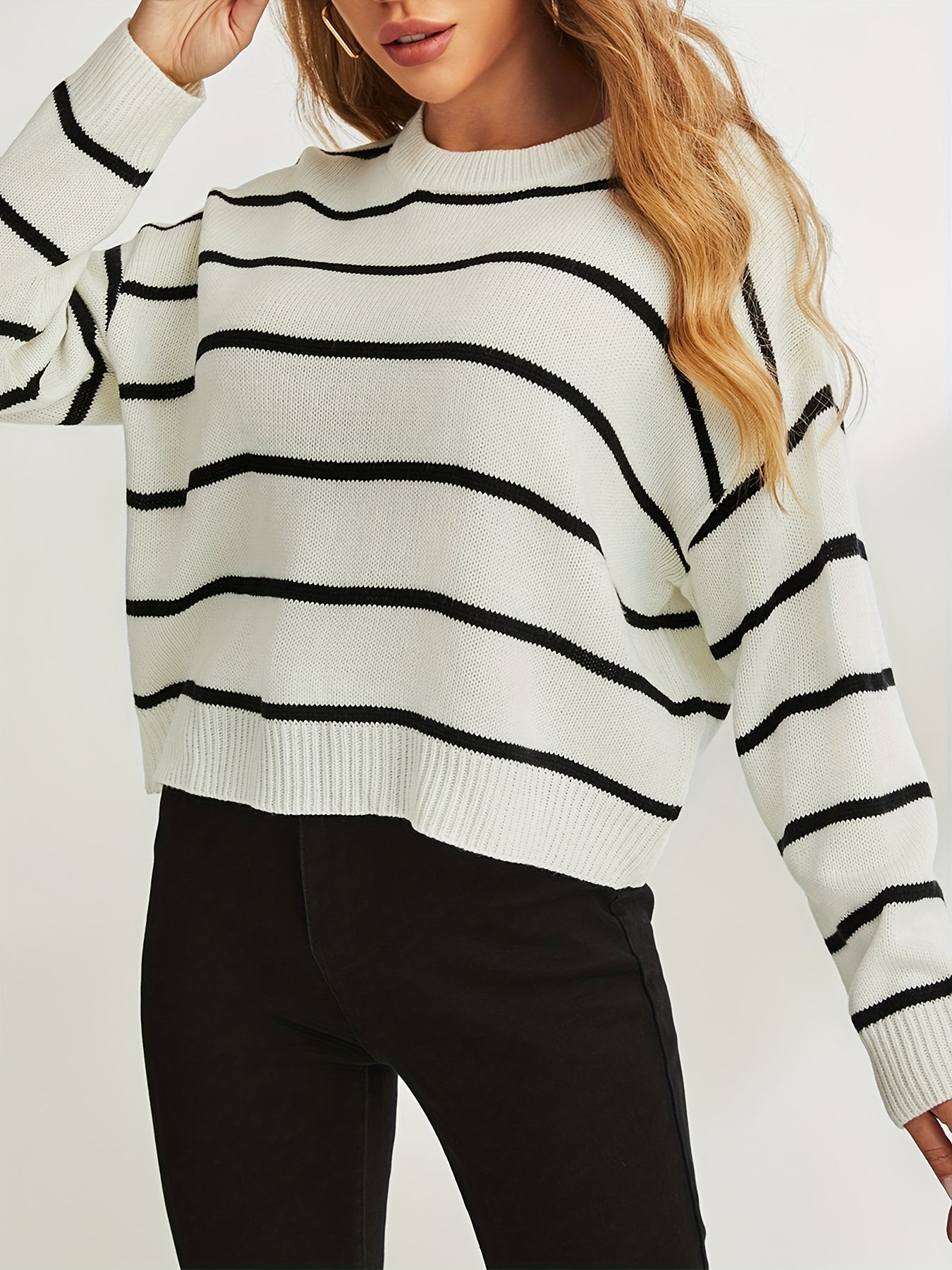 Dzianinowy sweter w paski