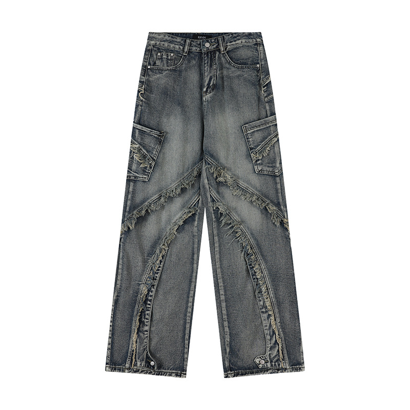 Przecierane jeansy typu oversize