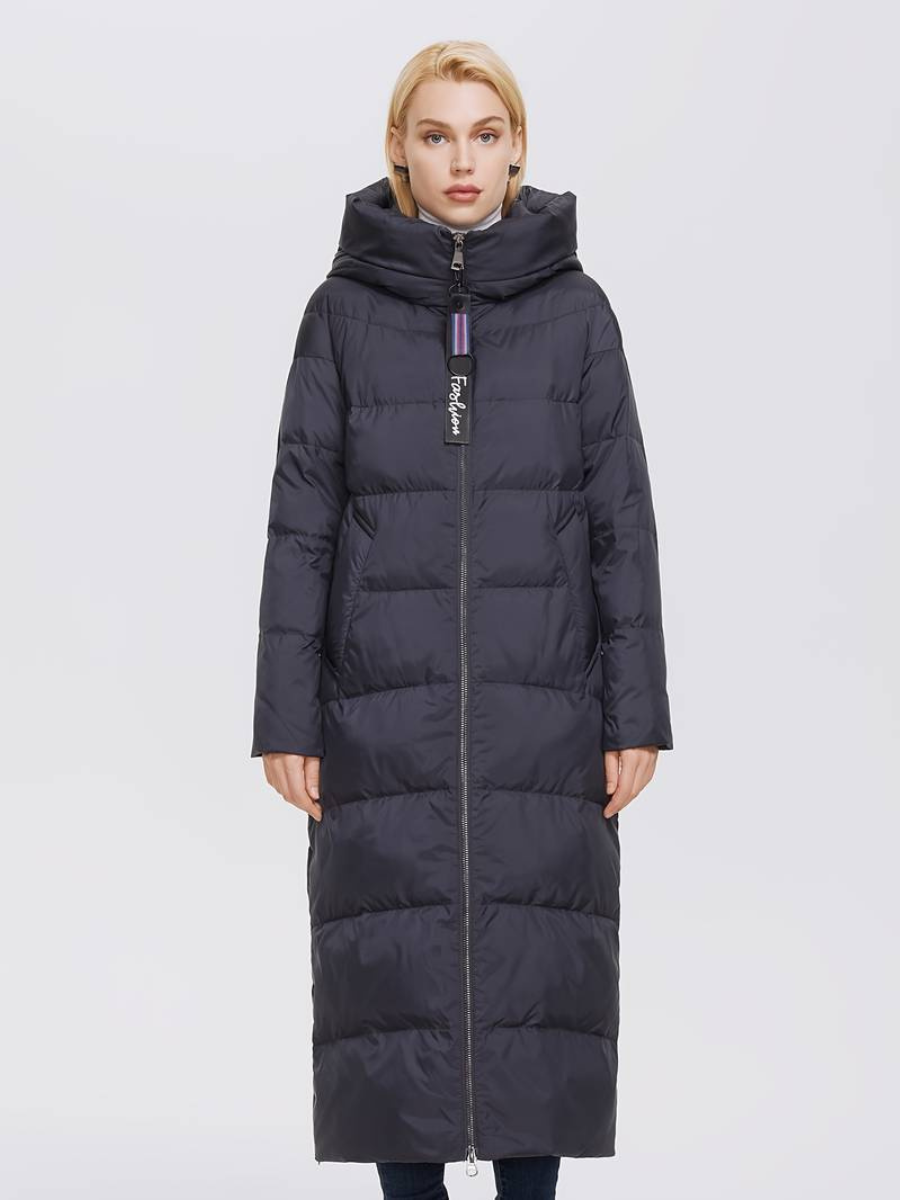 dęuga kurtka zapinana na zamek