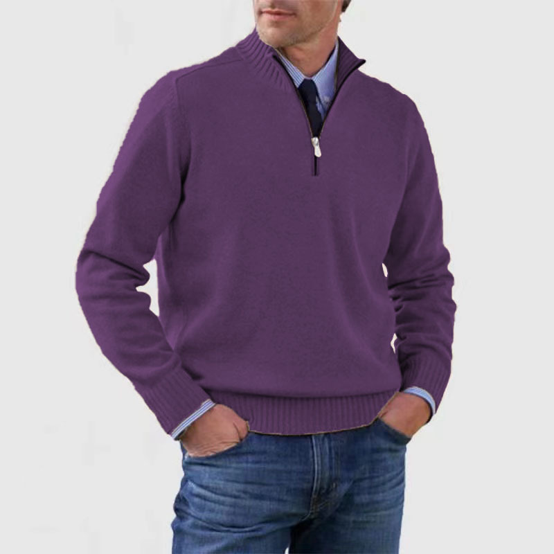 Sweter mêski z zamkiem do poęowy