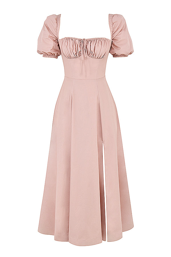 Sukienka midi z bufiastymi rêkawami