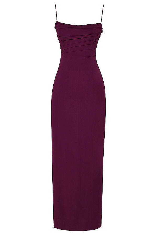 Gorsetowa sukienka maxi Merlot