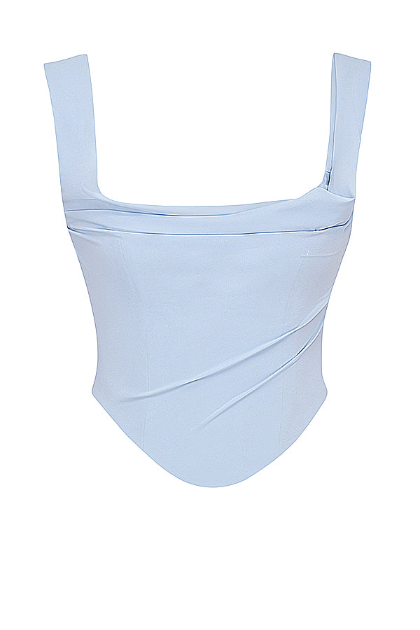 Miêkki niebieski gorset ze spódnicą maxi