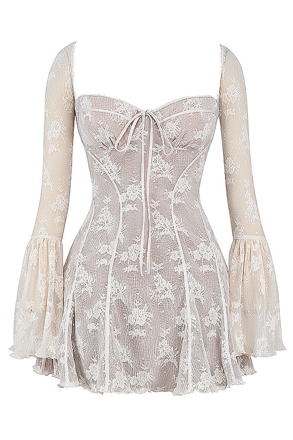Sukienka gorsetowa w kolorze kremowym w stylu vintage