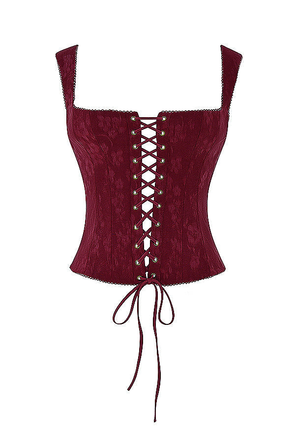 Gorset w kwiaty Merlot