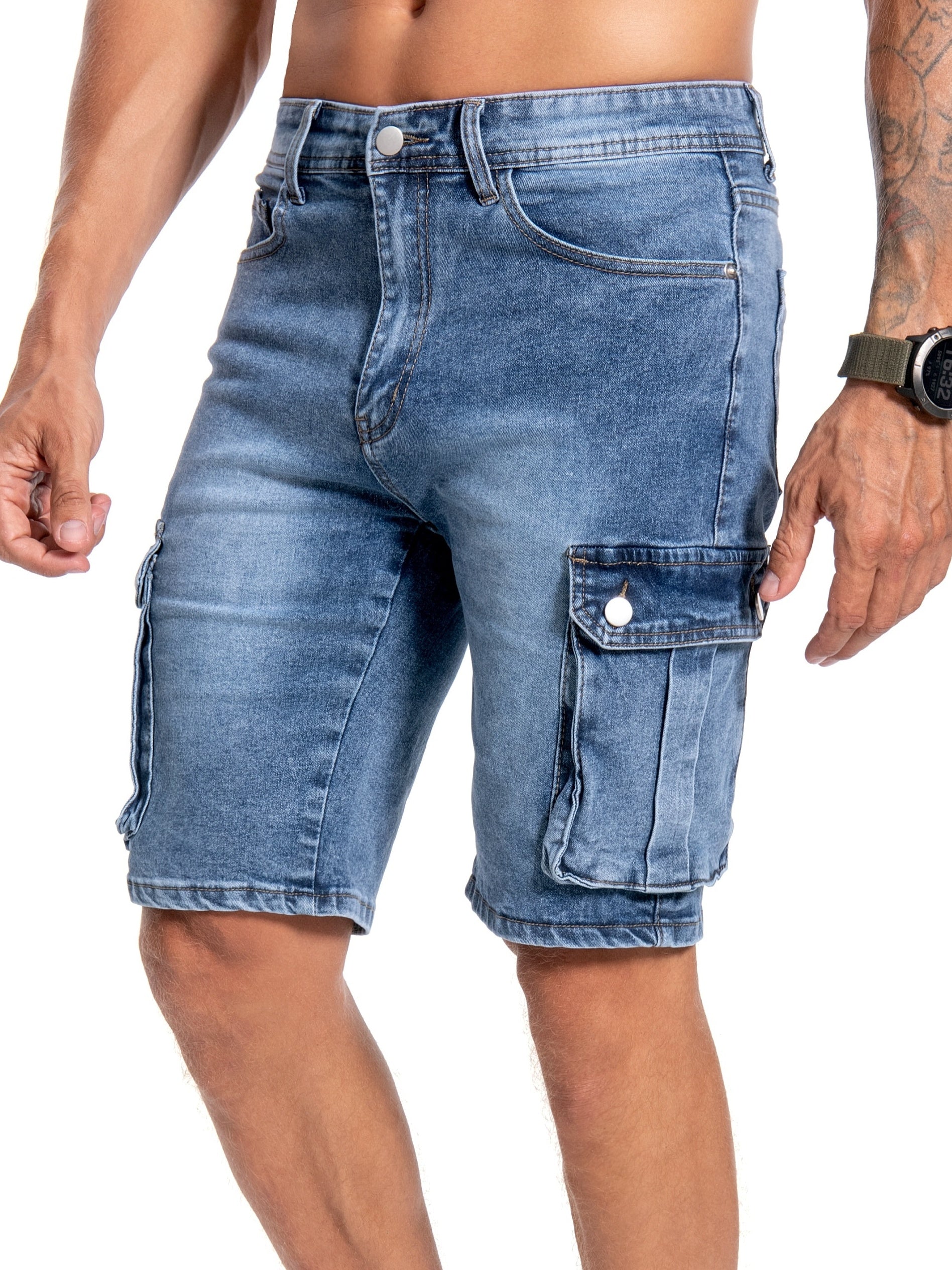 Mêskie spodenki jeansowe o œredniej rozciągliwoœci