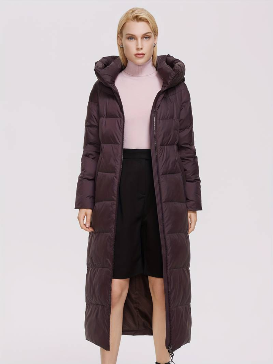 dęuga kurtka zapinana na zamek