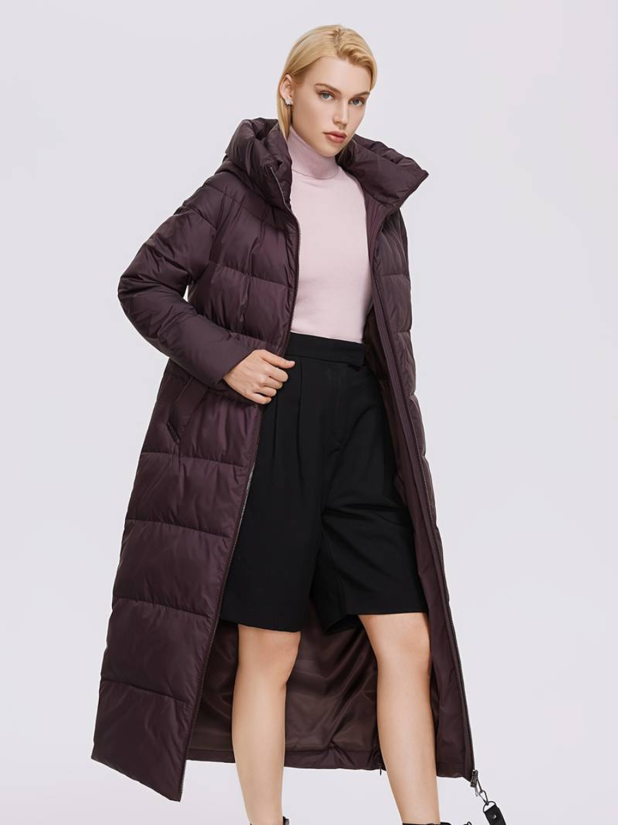 dęuga kurtka zapinana na zamek