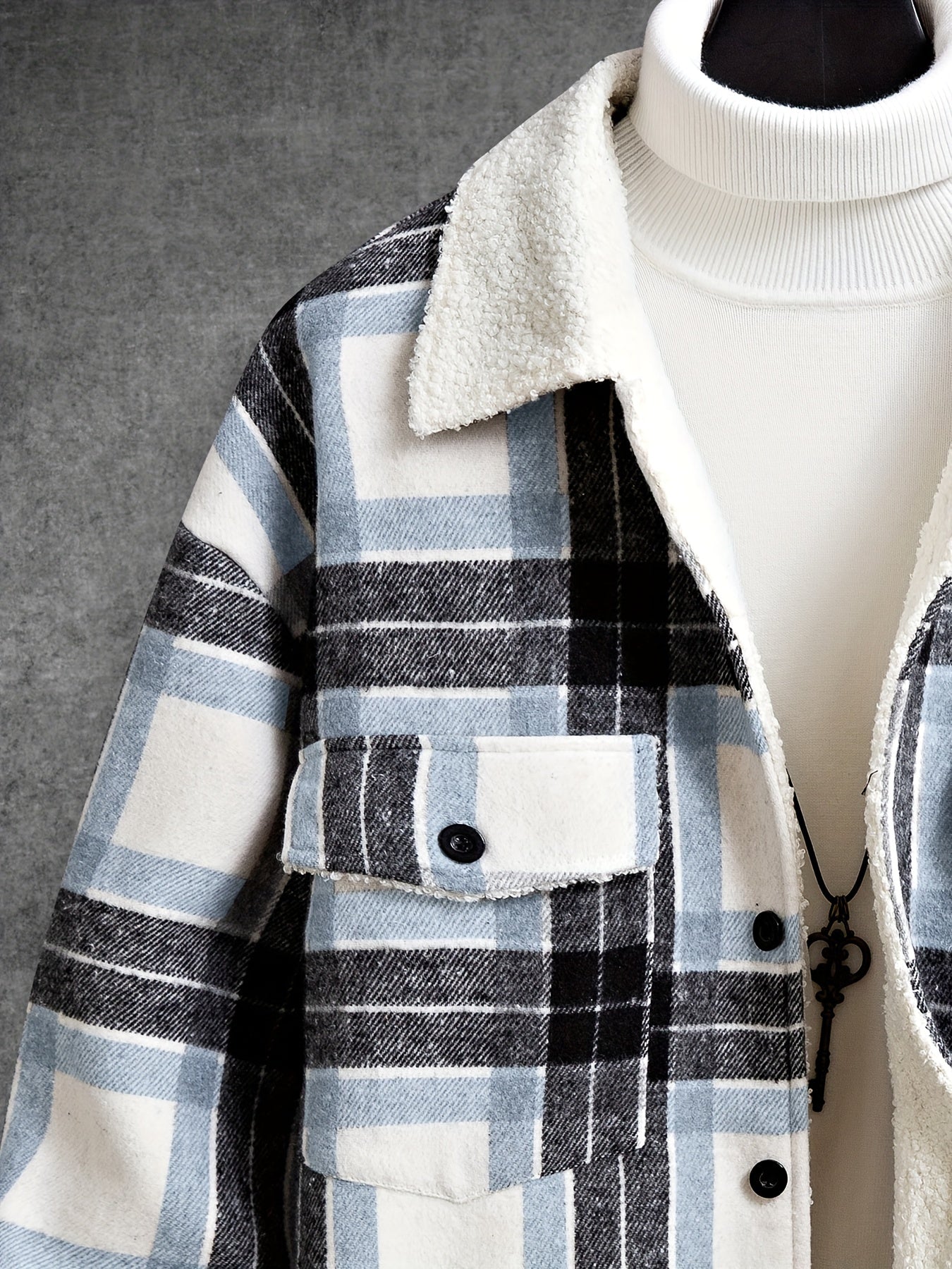Bluza z polarową podszewką w kratkê