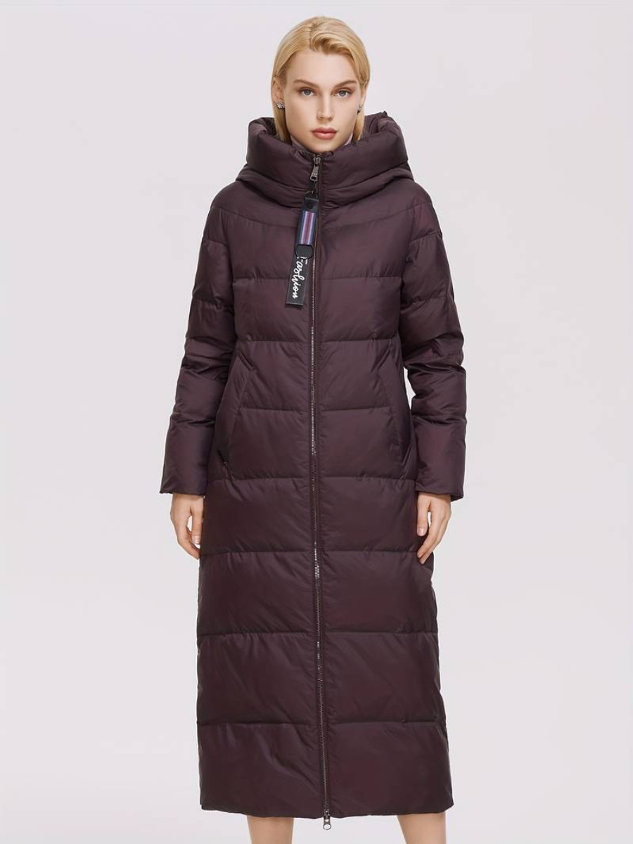 dęuga kurtka zapinana na zamek