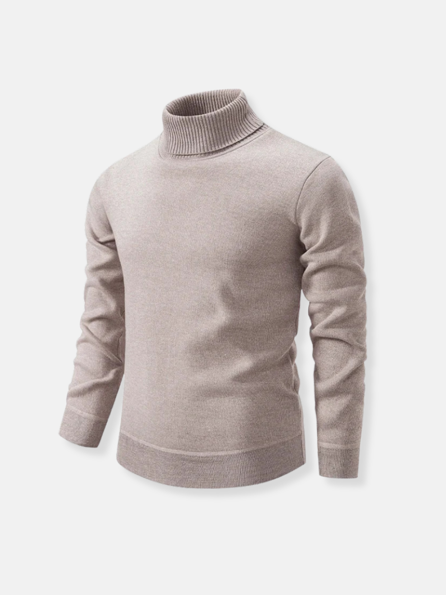 Jedwabisty sweter z golfem wykonany w 100% z weęny