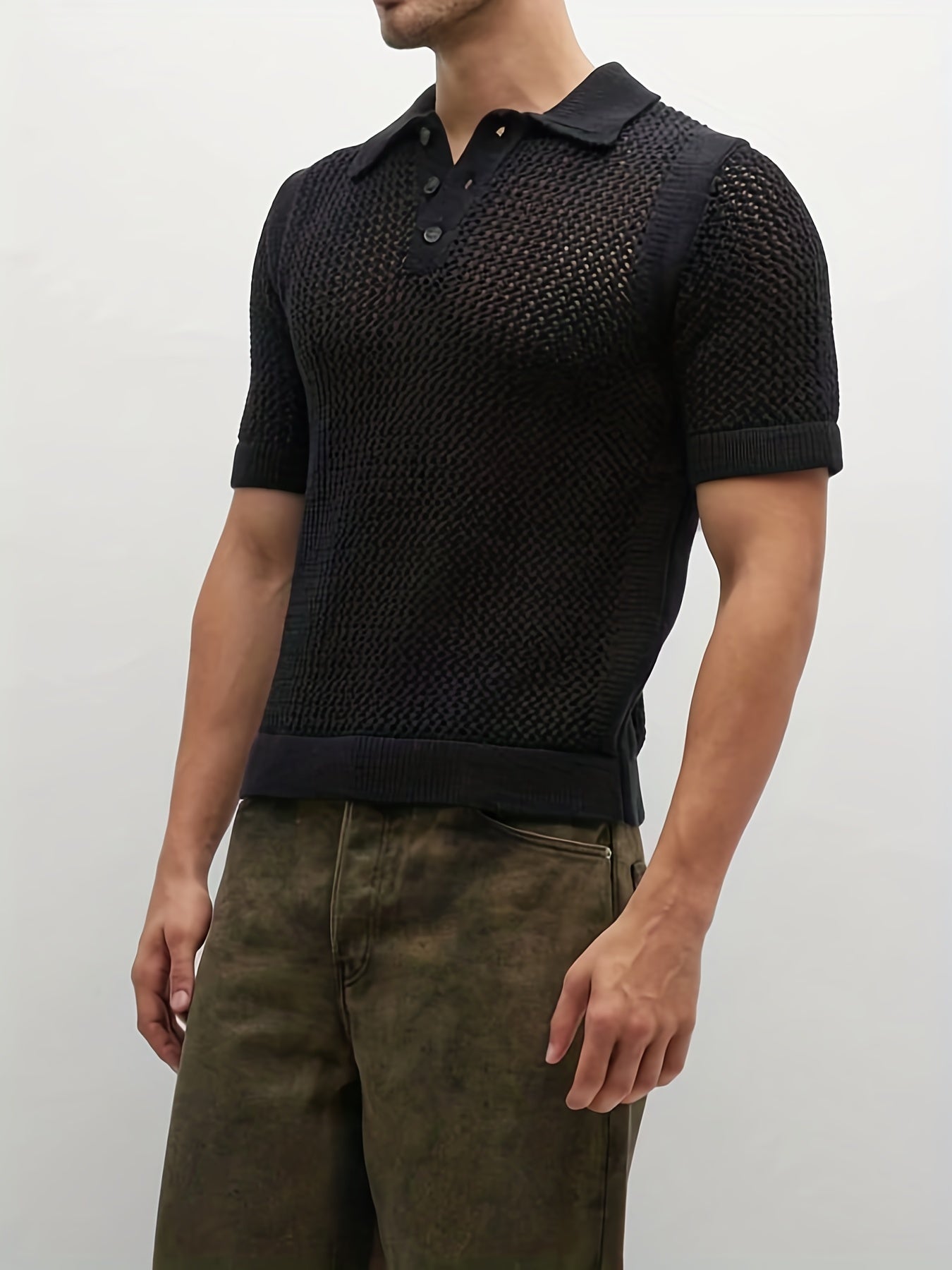 Oddychający sweter z koęnierzykiem polo