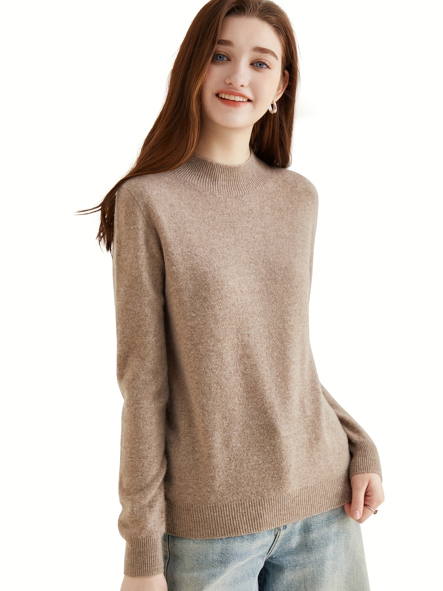 Sweter z wysokim koęnierzem i weęnianymi rêkawami