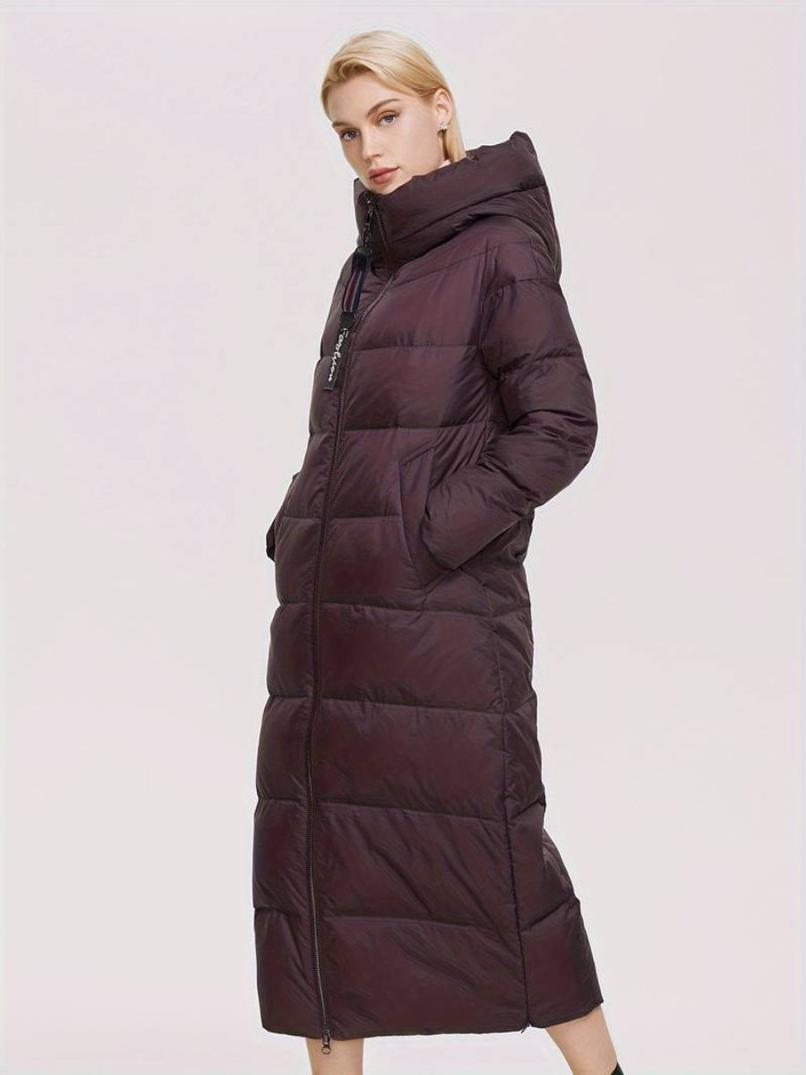 dęuga kurtka zapinana na zamek