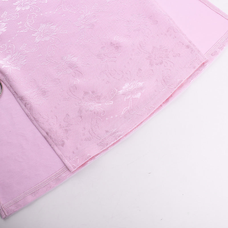 Sukienka mini z rozciêciem w kolorze pudrowego różu