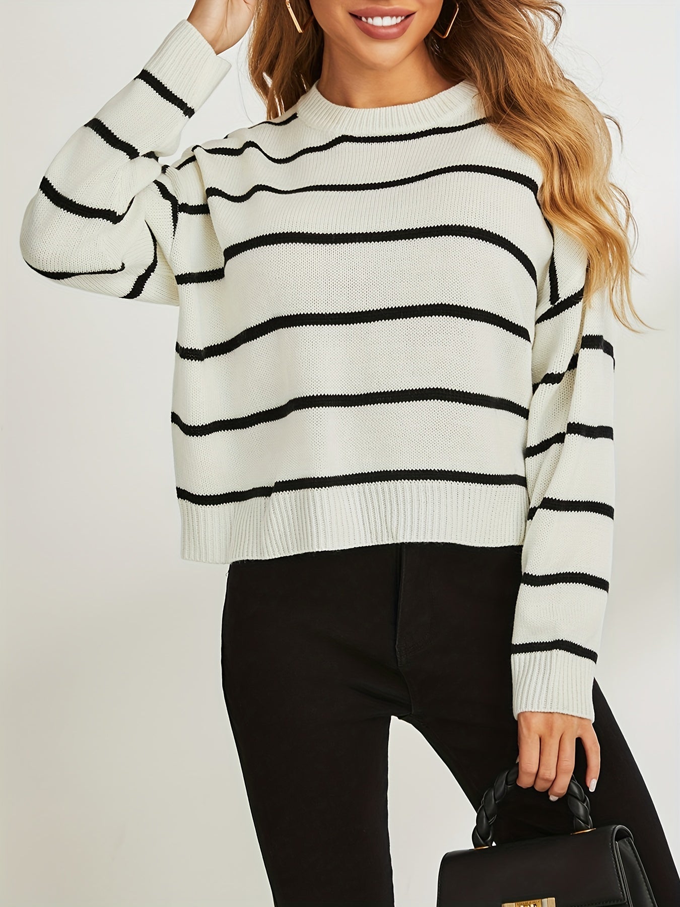 Dzianinowy sweter w paski