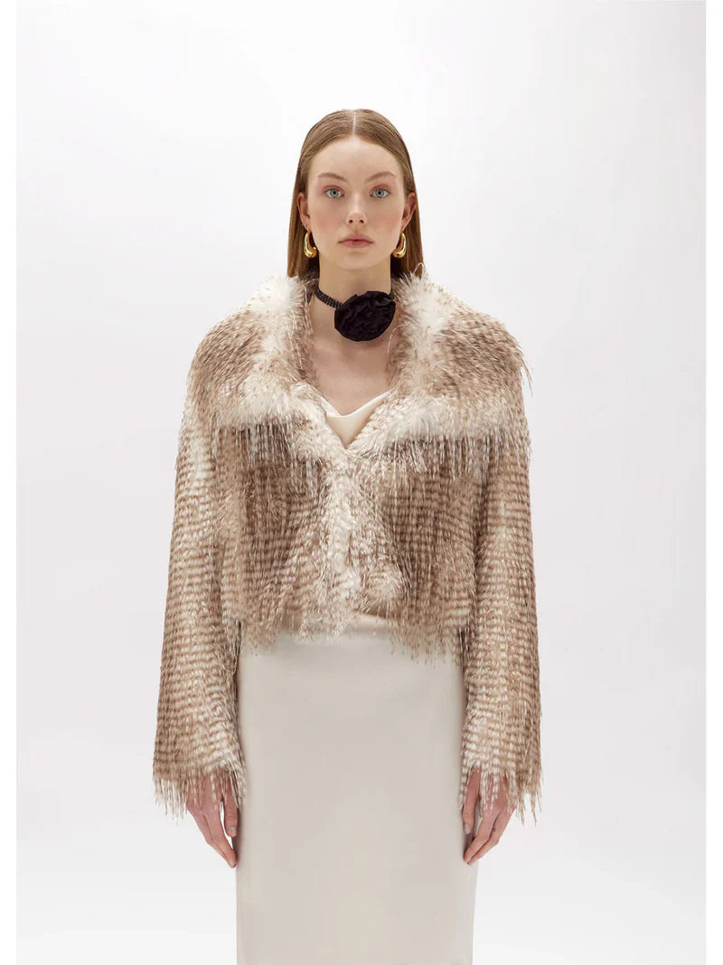 Kurtka z futra pawia