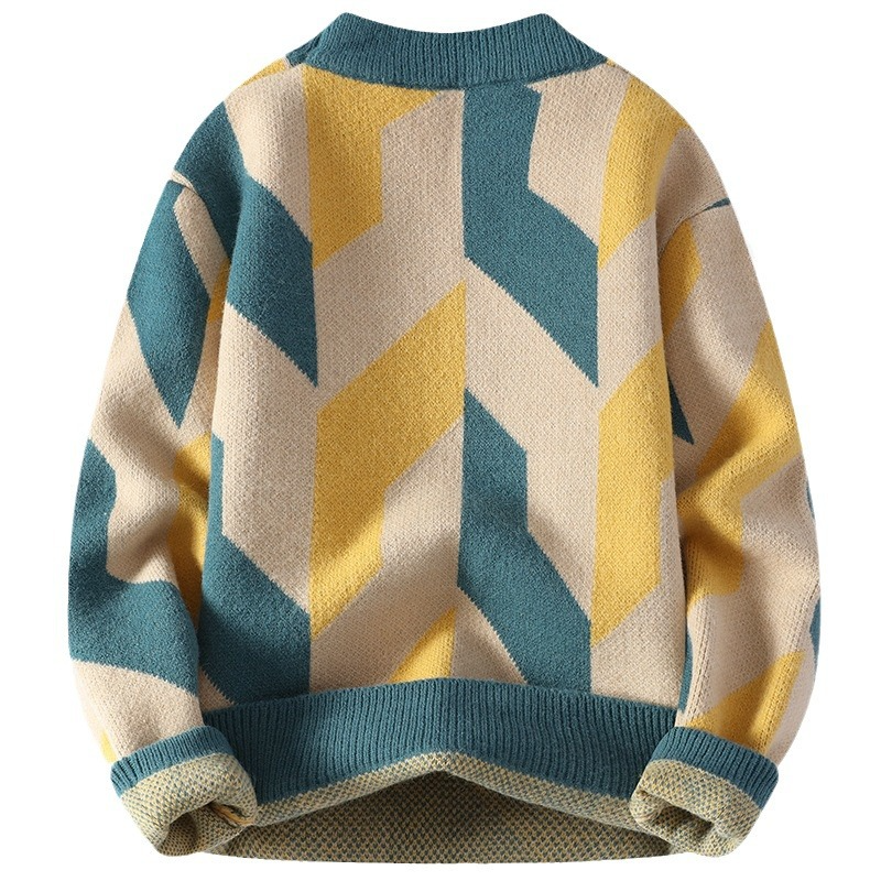 Ciepęy sweter mêski w paski