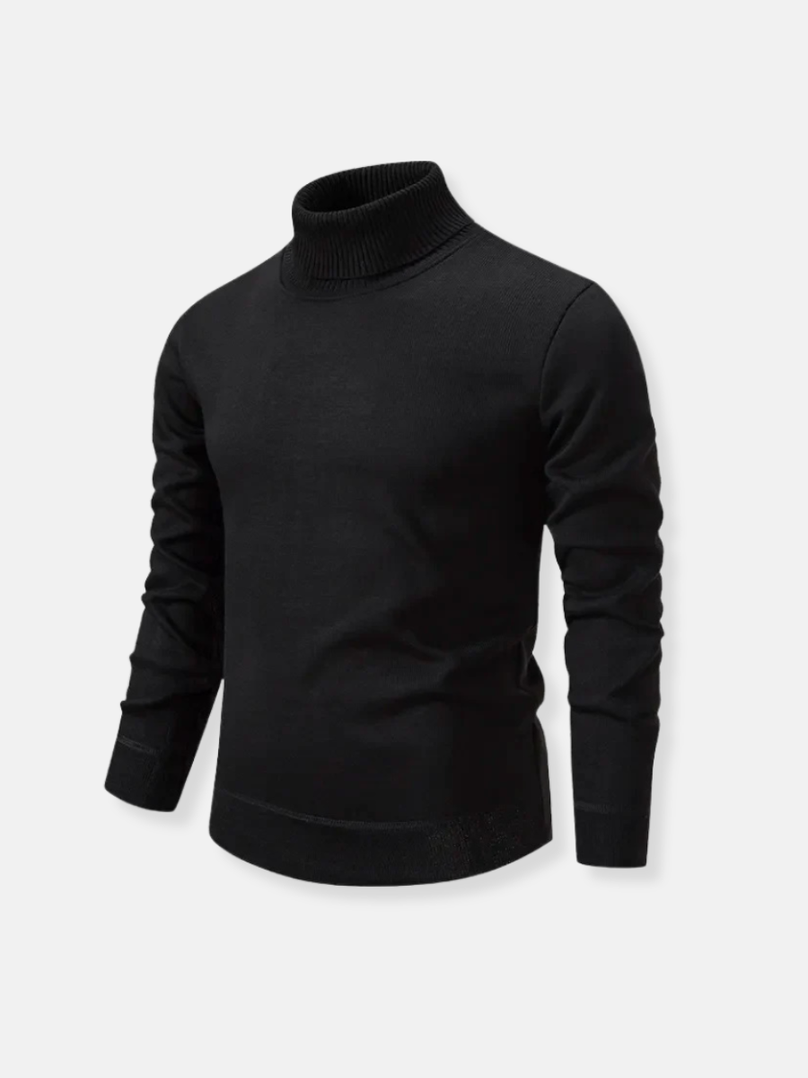 Jedwabisty sweter z golfem wykonany w 100% z weęny