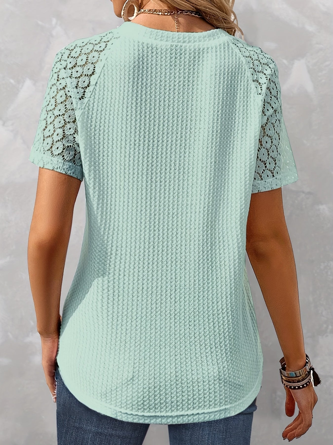 Strukturalny T-shirt damski z krótkim rêkawem