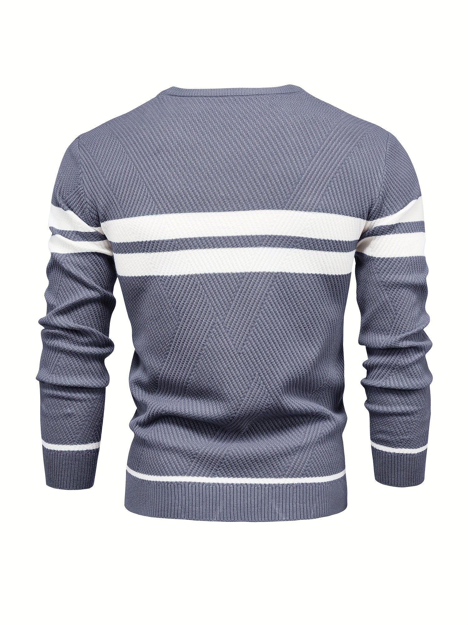 Sweter mêski z dzianiny w paski
