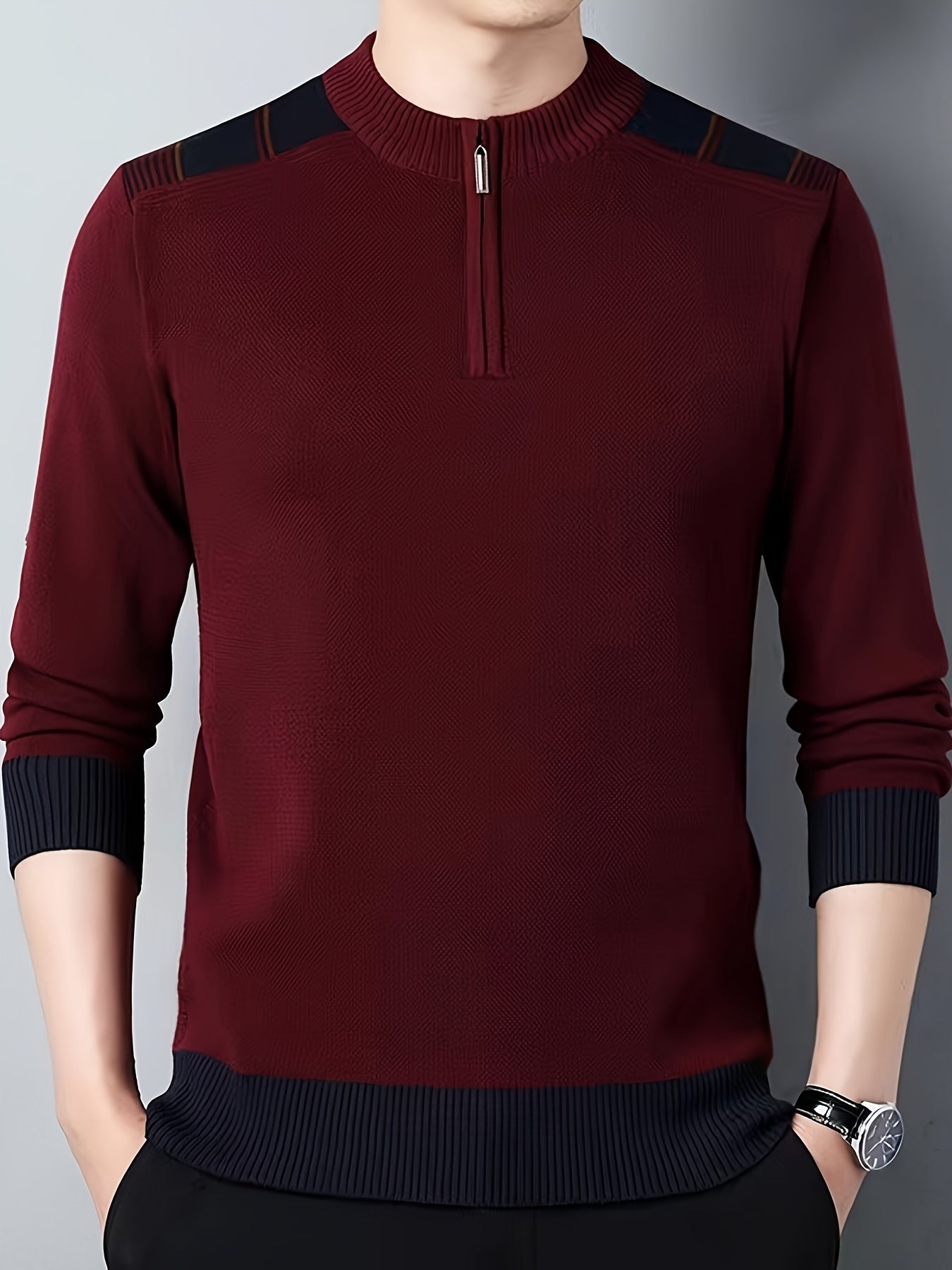 Sweter mêski o luŸnej dzianinie