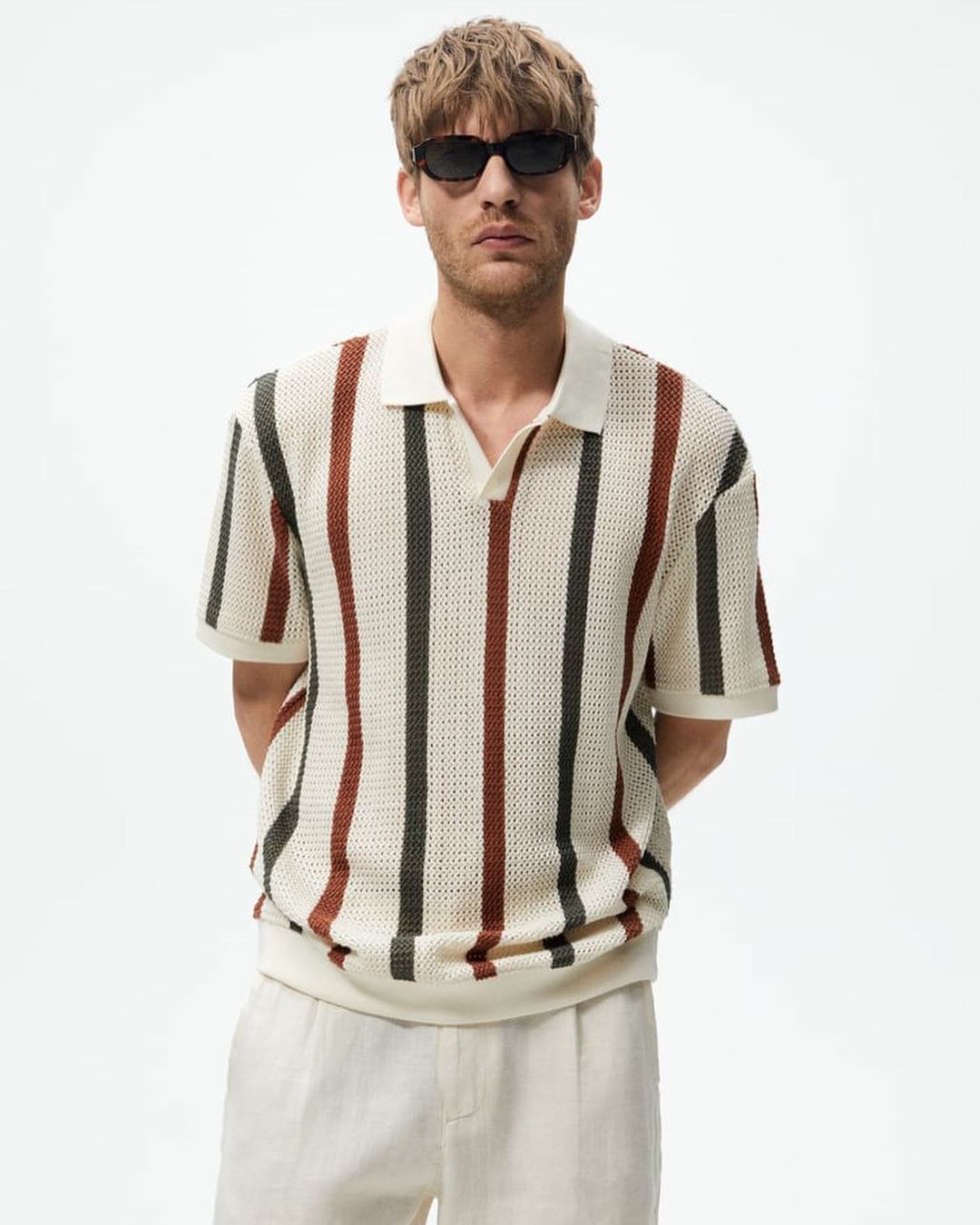 Koszulka polo wykonana na szydeęku