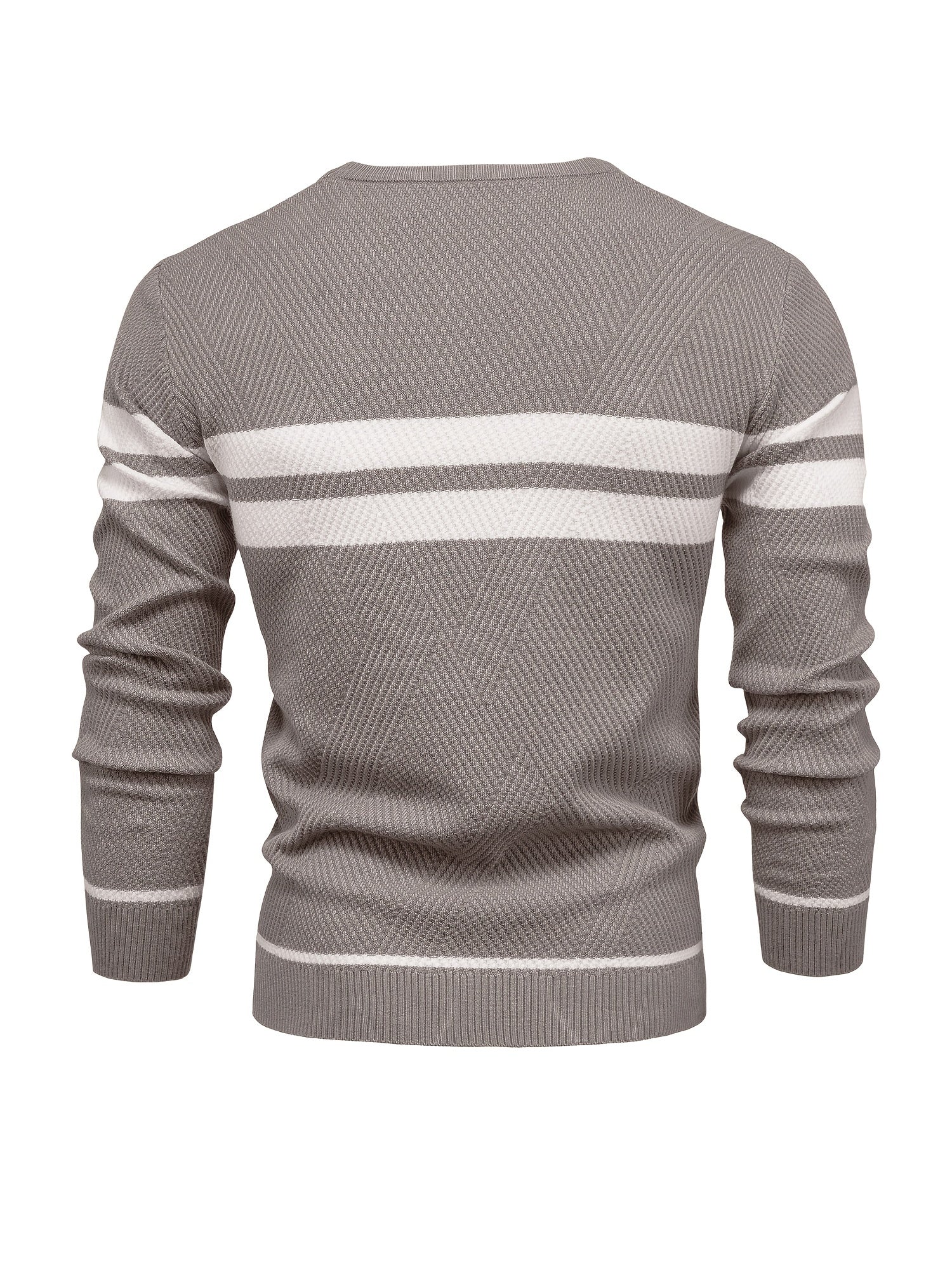 Sweter mêski z dzianiny w paski