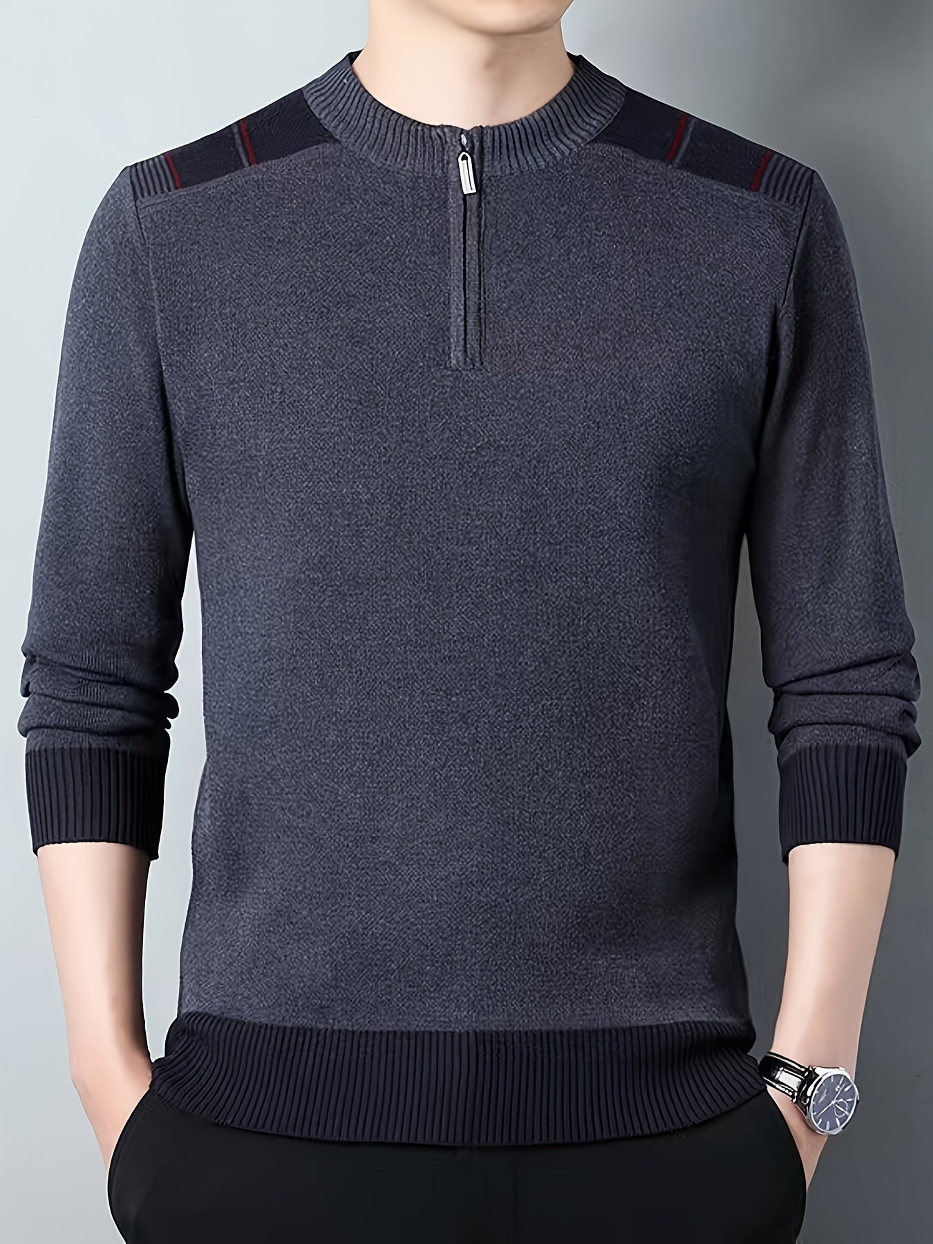 Sweter mêski o luŸnej dzianinie