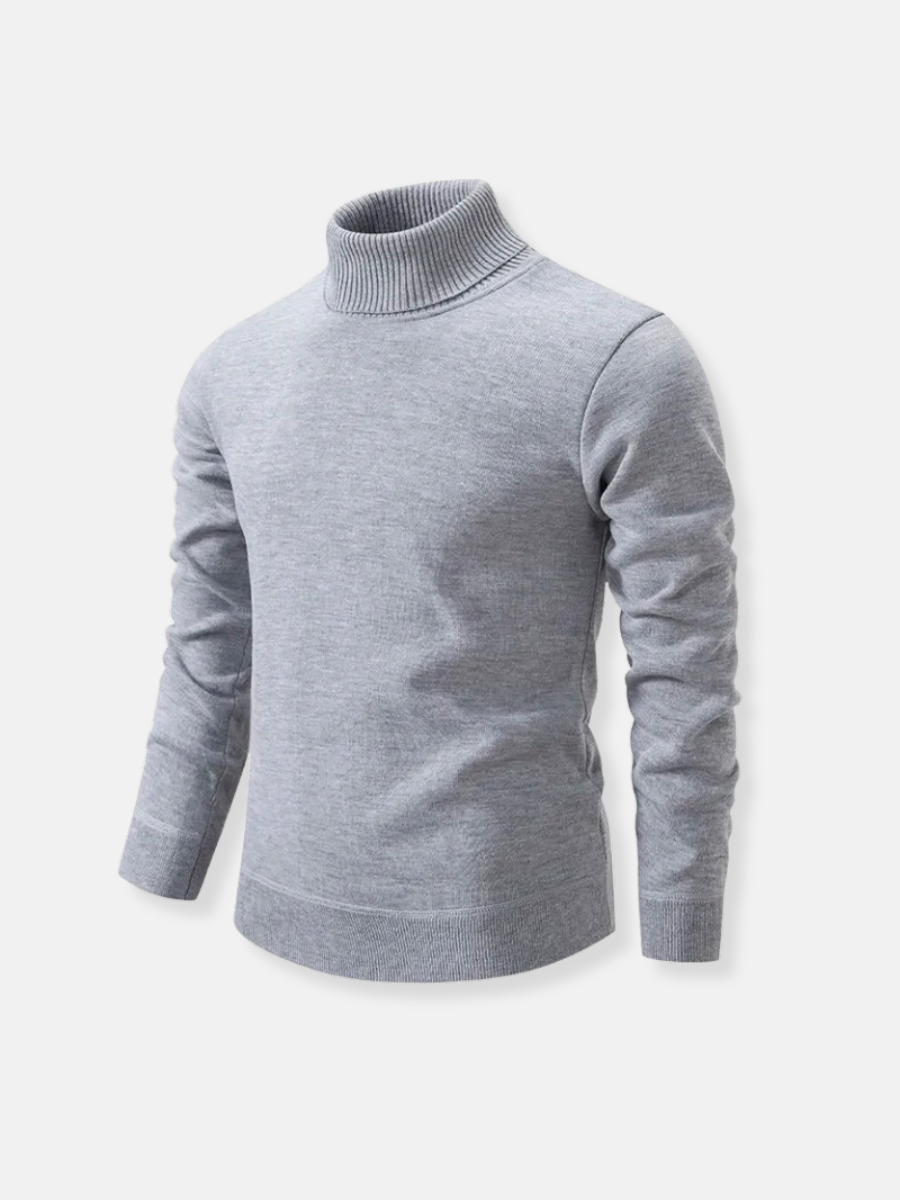 Jedwabisty sweter z golfem wykonany w 100% z weęny