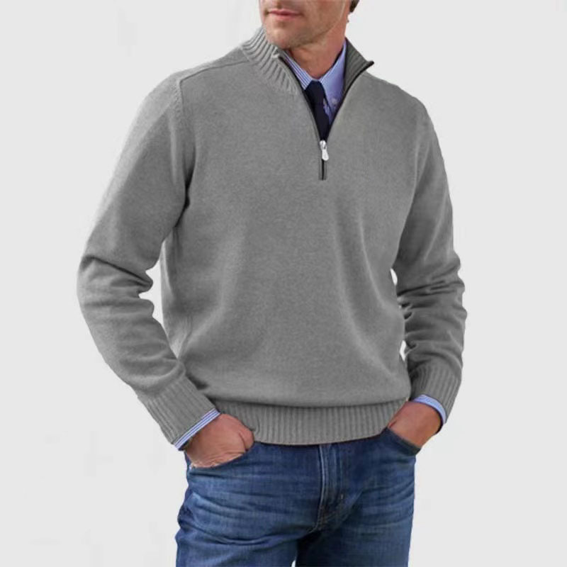 Sweter mêski z zamkiem do poęowy