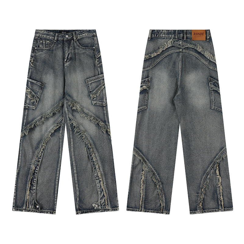 Przecierane jeansy typu oversize
