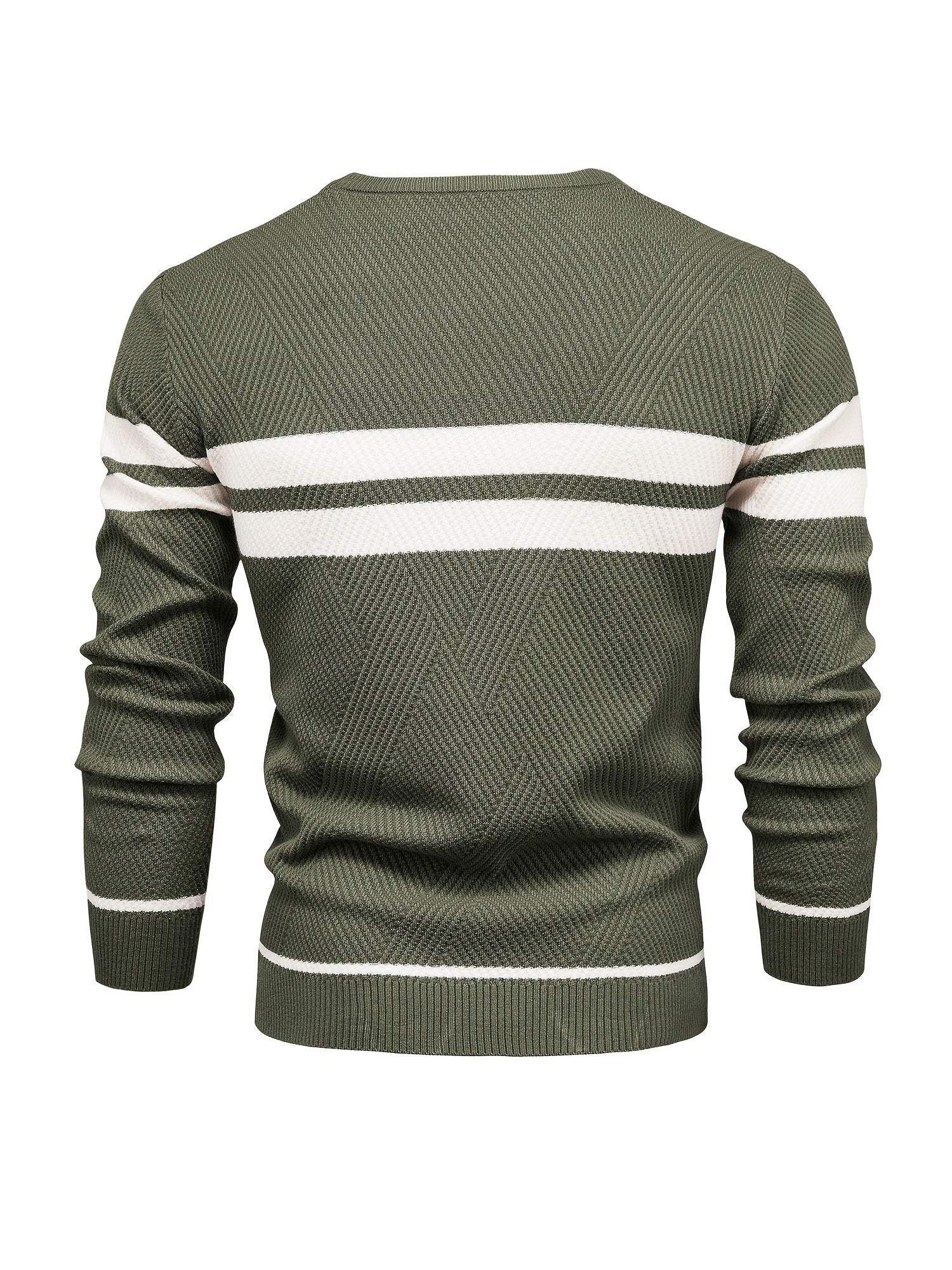 Sweter mêski z dzianiny w paski