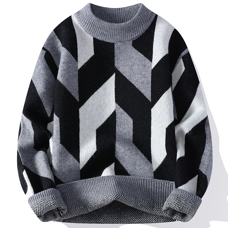 Ciepęy sweter mêski w paski
