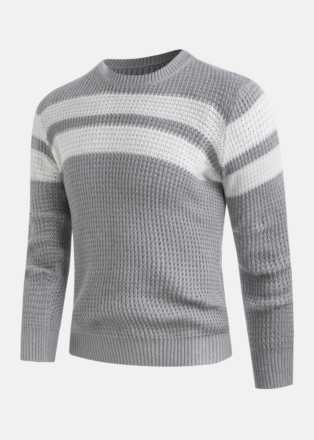Mêski sweter z dzianiny w paski