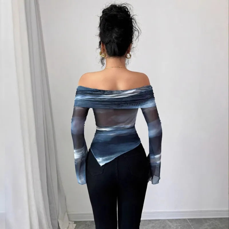 Bezrękawnik z siateczki w kolorze niebieskim