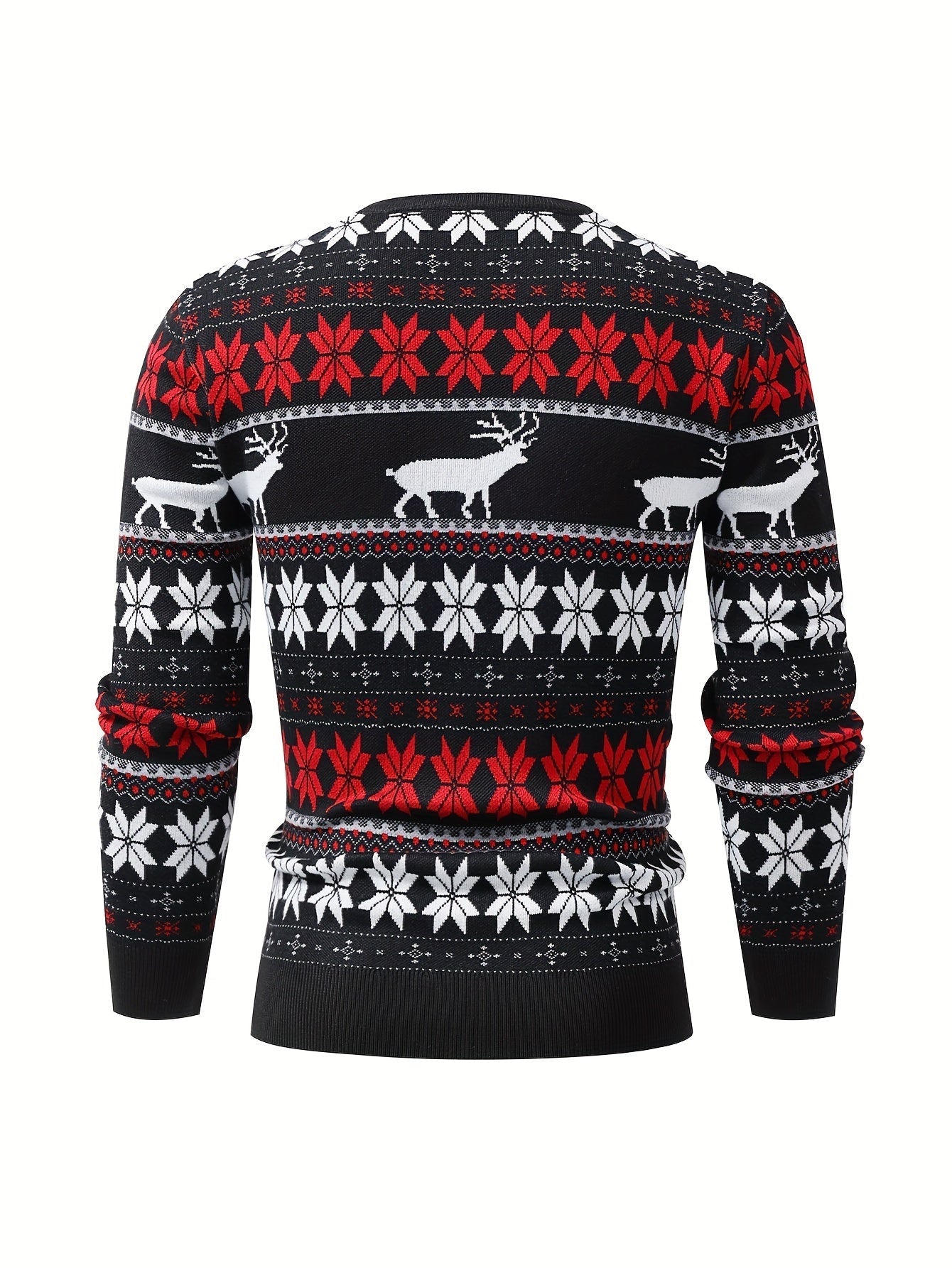 Dzianinowy sweter warkoczowy ze wzorem œwiątecznym