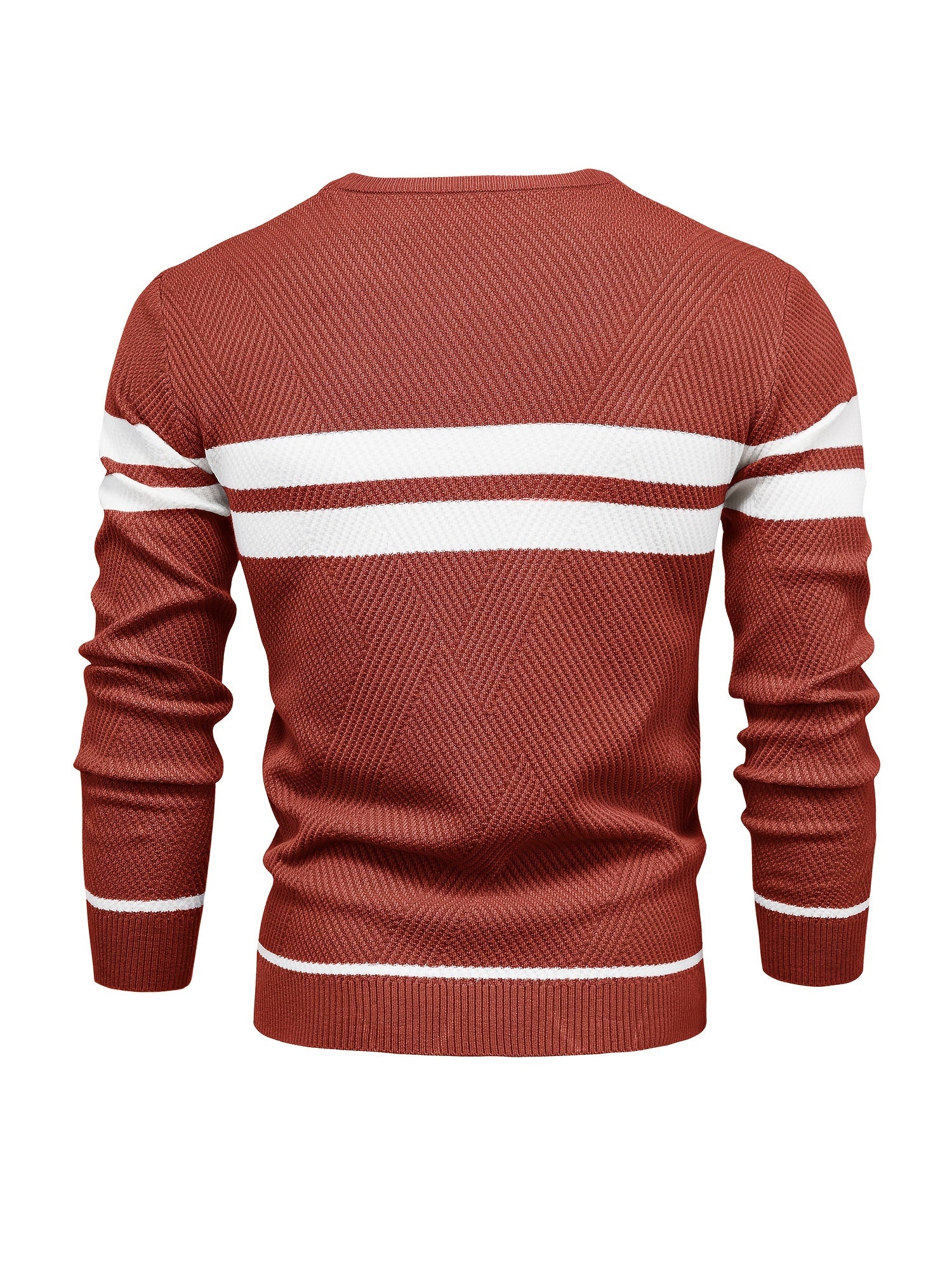 Sweter mêski z dzianiny w paski