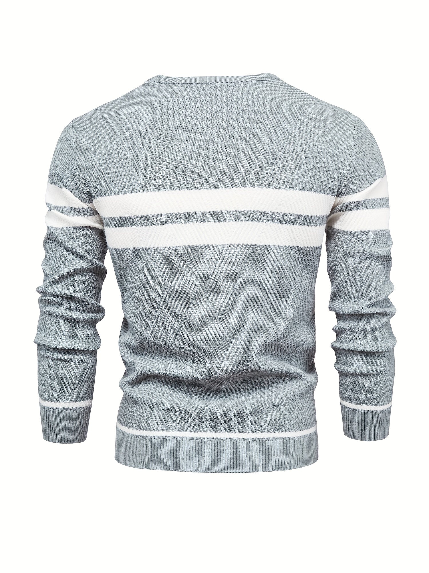 Sweter mêski z dzianiny w paski