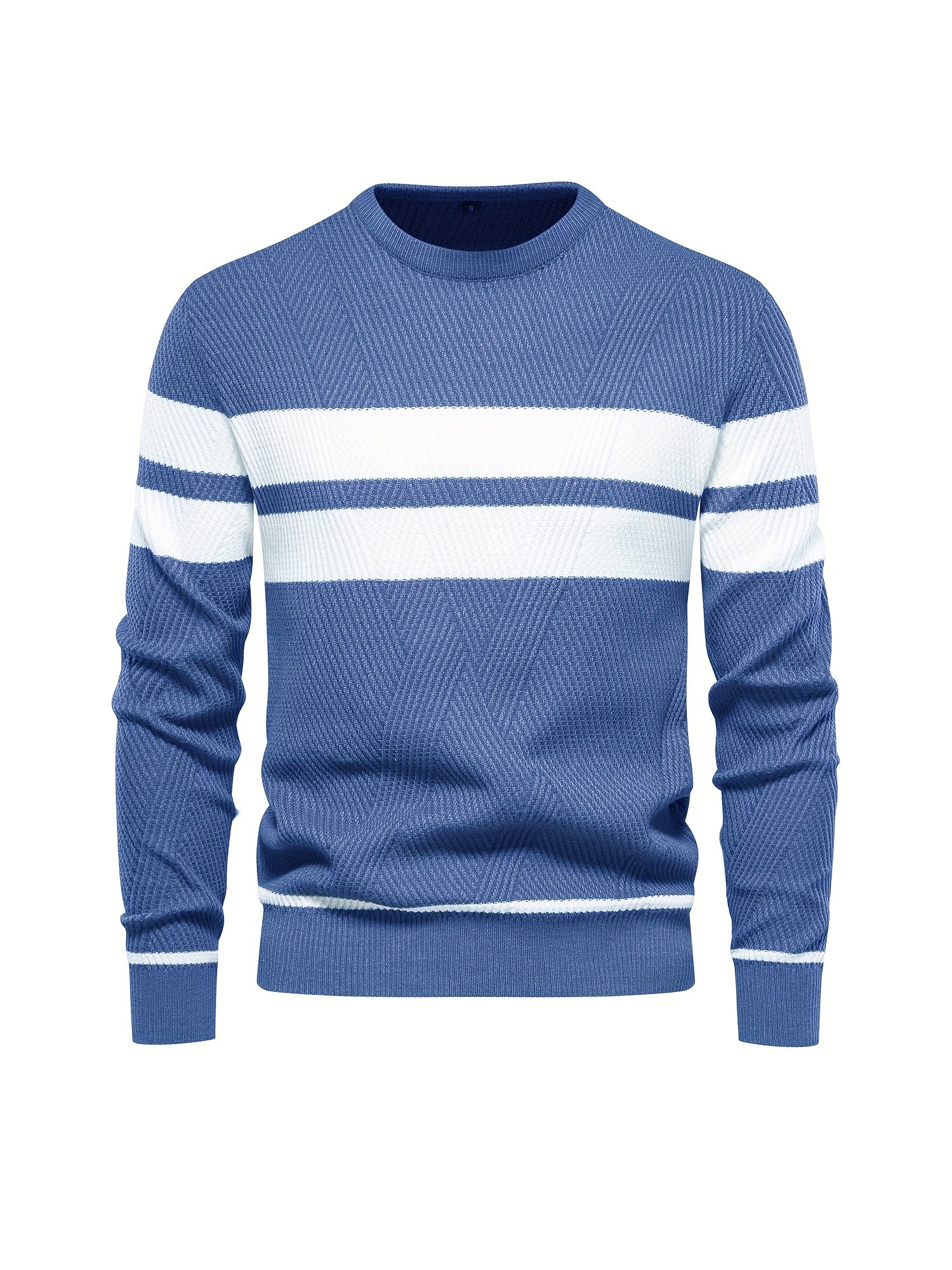 Sweter mêski z dzianiny w paski