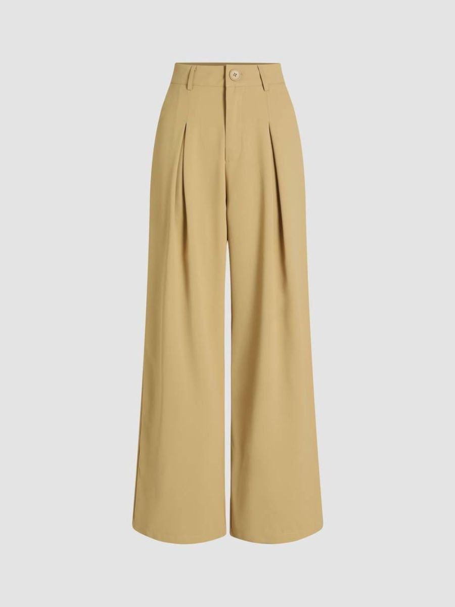 Eleganckie szerokie drapowane spodnie