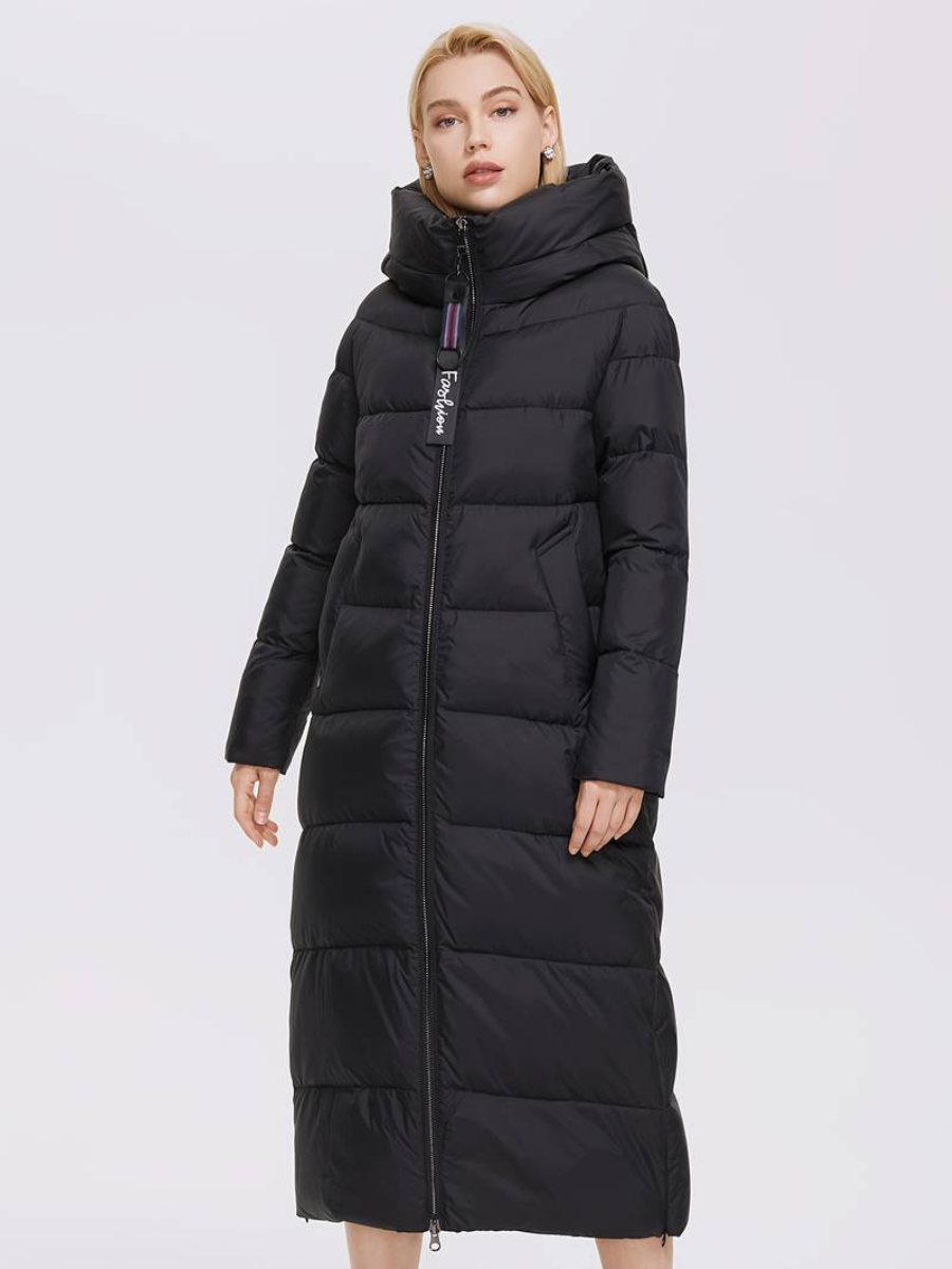 dęuga kurtka zapinana na zamek