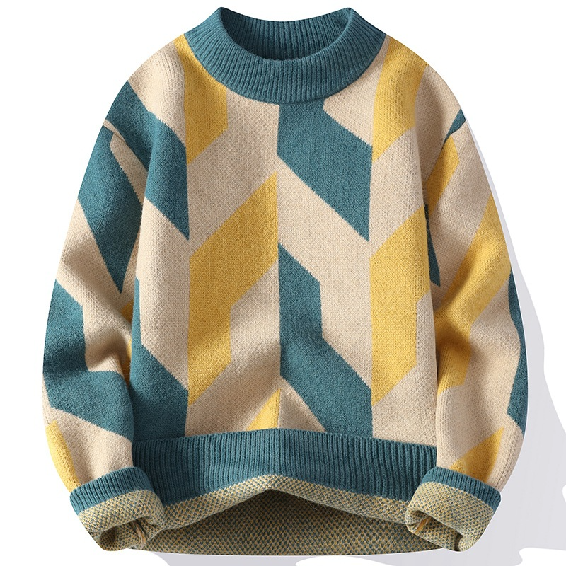 Ciepęy sweter mêski w paski