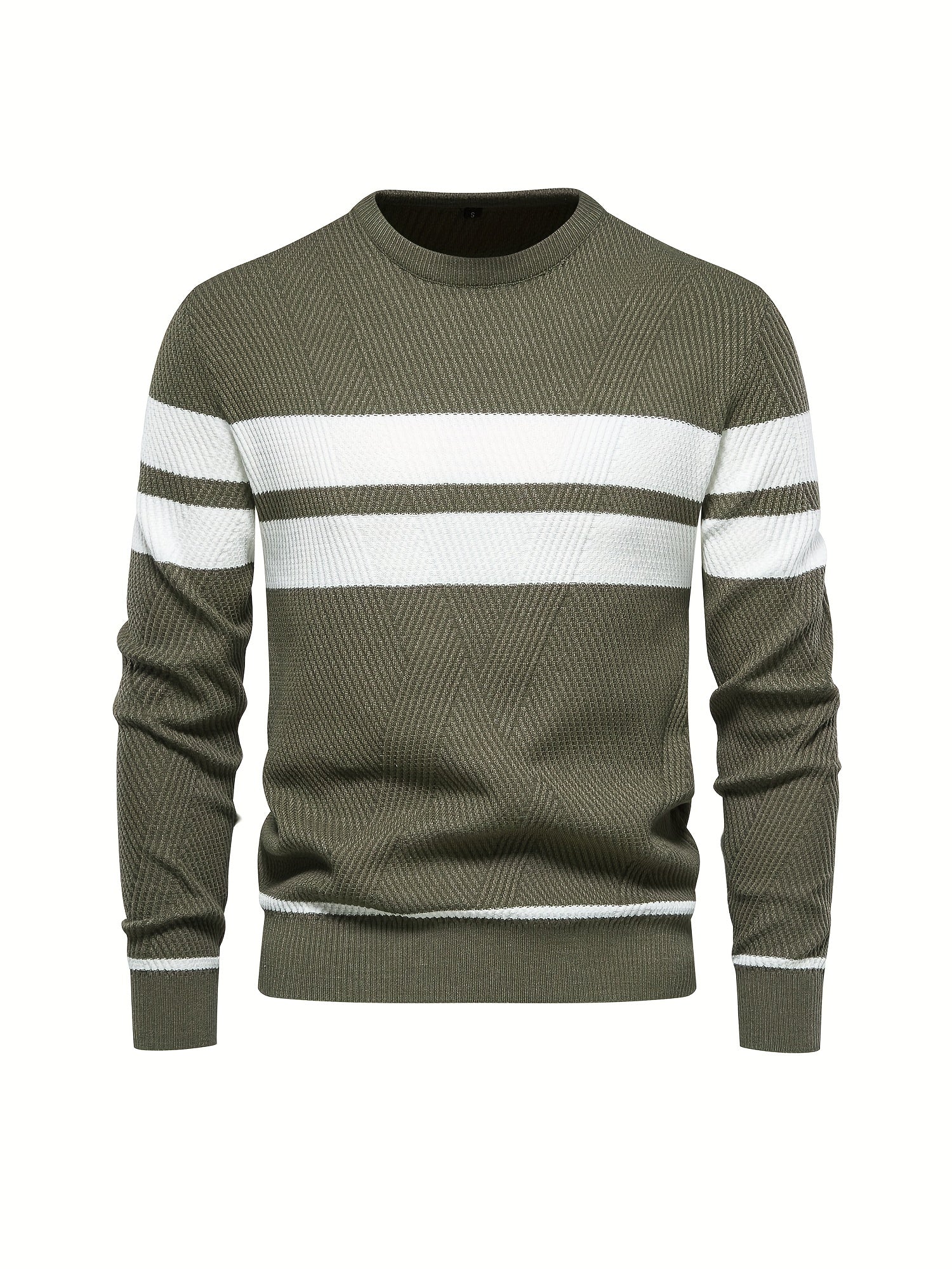 Sweter mêski z dzianiny w paski